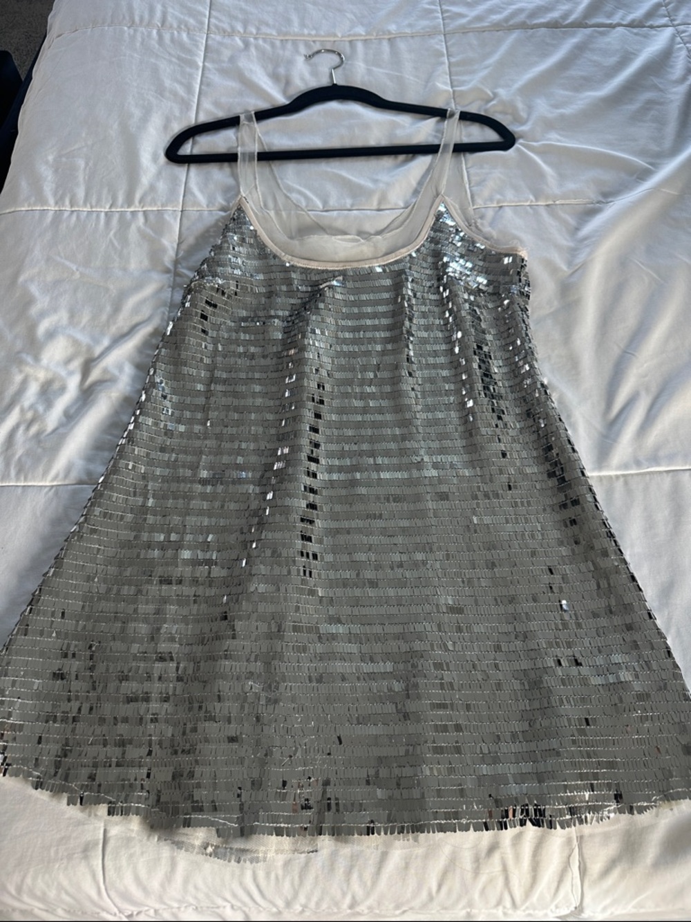 Free People Disco Fever Mini Slip - Silver Combo